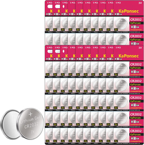 100Packs CR2032 3V Lithium Batteries...