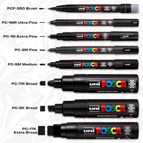 Posca Marker 1MR in Black, Posca Pens for Art Supplies, School Supplies, Rock Art, Fabric Paint, Fabric Markers, Paint Pen, Art Markers, Posca Pai...