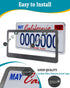 Aootf Carbon Fiber License Plate Frames - 2 Pack Black Aluminum Printed Carbon Patterns 2 Holes Front & Rear Car Tag Holder with Screws, Caps...