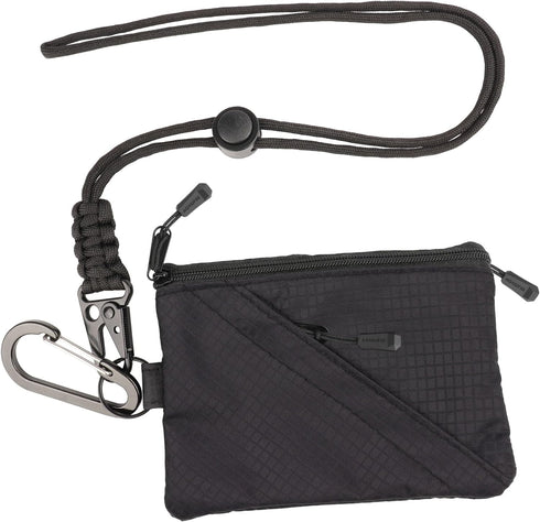 Lanyard Slim Minimalist Wallet for Men Women with RFID Blocking protector Wallets travel security Card Holder for Water-resistant Keychain Purse(B...