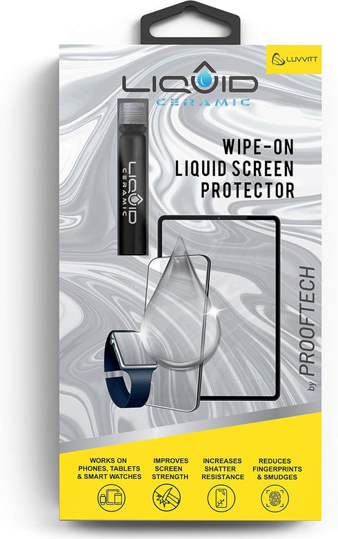 Glass Screen Protector Scratch and Shatter Resistant Wipe On Nano Protection for All Phones Tablets Smart Watches for Up To 4 Devices - Bottle...