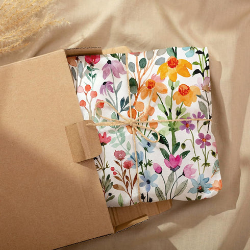 Whaline 100 Sheets Floral Tissue Paper Watercolor Flower Gift Wrapping Paper Colorful Wildflower DIY Art Craft Paper for Spring Wedding Birthday B...