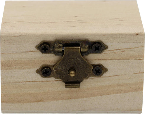 Creative Hobbies 12-Pack Mini Wooden Treasure Boxes with Locking Clasp - Unfinished Wood Treasure Chest for Party Favors, DIY Projects, Home Decor...