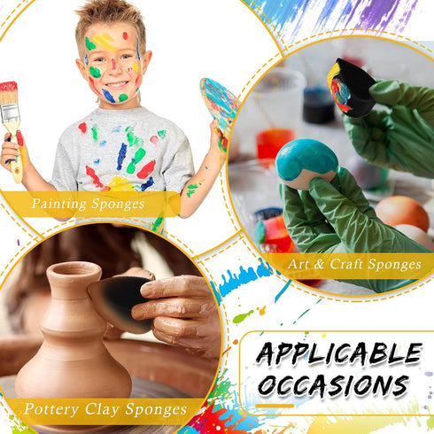 24 Pcs Face Paint Sponge Petal Face Painting Sponges High Density Face Painting Supplies for Kids Adults Art Work Halloween Makeup Body Paint (Bla...