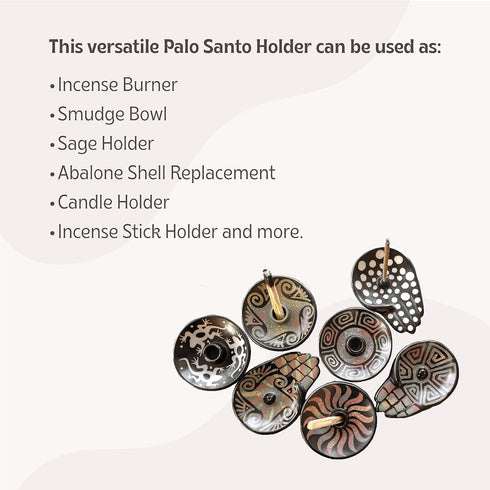 Luna Sundara Authentic Peru Pottery Palo Santo Stick Holder and Incense Holder Includes 5 Palo Santo Sticks Handmade Ceramic Smudge Bowl Sage Hold...