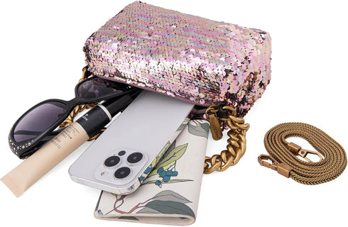 Montana West Sequin Bag Bling Sparkly Purse Evening Party Rhinestone Bag Clutch Handbag Crossbody Purse for Women...