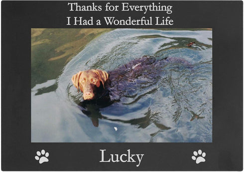 Thanks for Everything I Had a Wonderful Life - Custom Dog - Engraved Anodized Aluminum Hanging/Tabletop Personlized Memorial Photo Picture Frame -...