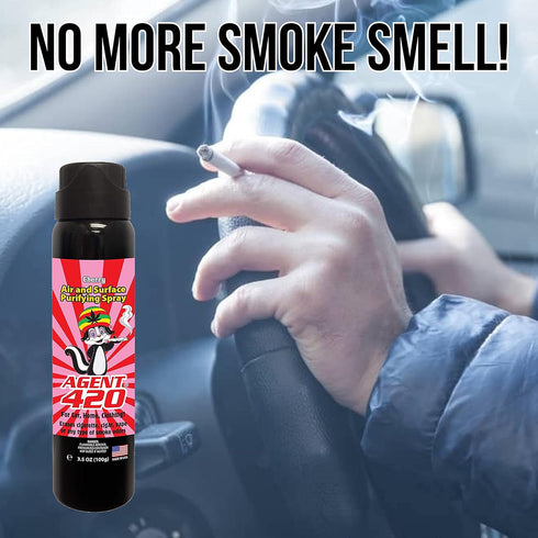 Agent 420-3.5 oz Odor Destroying Spray for Eliminating Pot Smoke, Cigarette or Most Unwanted Odors in Your House, Car or Apartment, Freshen Up The...