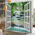 Baocicco Nature Landscape Shower Curtain Summer Forest River Jungle Waterfall Lake Window Scenery Shower Curtains Decorative for Bathroom Waterpro...