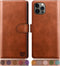 SUANPOT for iPhone 12/12 Pro 6.1" Leather Wallet Case with RFID Blocking, Card Holder, Shockproof Flip Cover, Light Brown...