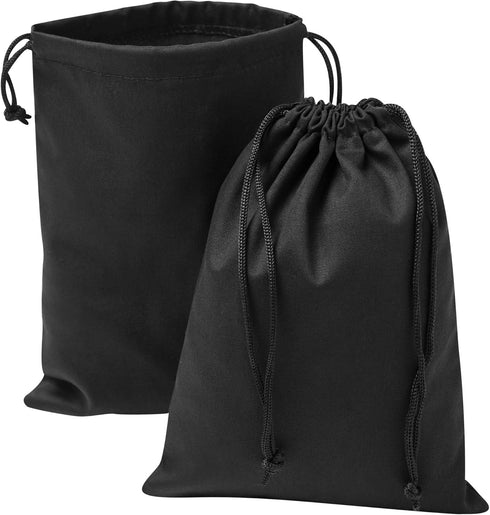 DR Black Cotton Drawstring Bags with Double String, For Pantry Gifts Kitchen Wardrobe (6 x 8 inch - 12 pack)...