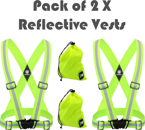Safety Straps Reflective Vest for Running Hi Vis Suspenders Reflective for Men Women Safety Vests Strap Fully Adjustable...