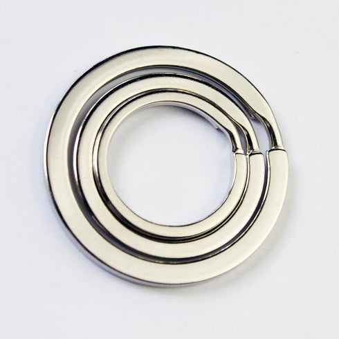 Flat Key Rings Key Chain Metal Split Ring 30pcs (Round 3/4 Inch, 1 Inch and 1.25 Inch Diameter), for Home Car Keys Organization, Nickel Plated Sil...