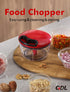 GDL Manual Food Chopper, Hand Pull String Onion Chopper Cutter, Dishwasher Safe Vegetable Chopper Food Mincer, No BPA Food Grade Material, 2.5 Cup...