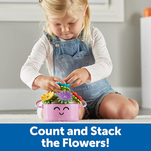 Learning Resources Poppy The Count & Stack Flower Pot - 15 Pieces, Fine Motor Skills Toys for Toddlers, Preschool Toys, Ages 18+ Months,Easter Bas...