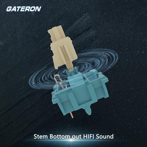 GATERON Lunar Probe Dual-Rail Switches,5 Pin 45gf Linear Pre lubed Shaft core touch bottom HIFI sound Switches for MX Mechanical Keyboard(Lunar Pr...