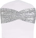 SquarePie Pack of 10 Sequin Chair Sashes Silver Sparkling Bands Decorative Bows for Wedding Banquet Party Event Decor...