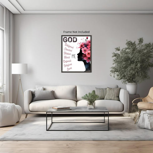 Posterizer 1 pcs-God loves me- spiritual wall decor-Afro-American Art Collection-Religious Posters-Gifts for Christians-Decor for Home & Office- U...