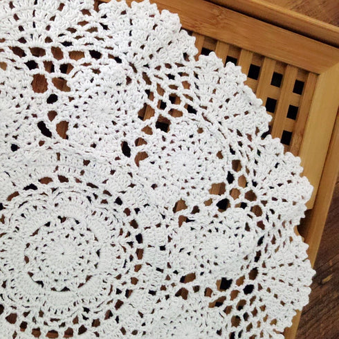 Laivigo New Handmade Crochet Lace Round Table Cloth Doilies Doily,16 Inch,White...