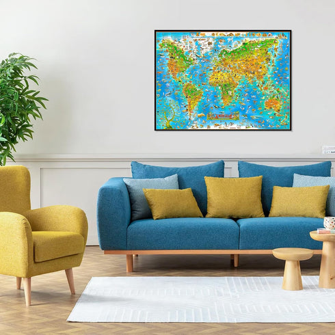 1000 Piece Puzzle for Adults Mini Puzzle Animals of The World Jigsaw Puzzles for Adults Animal Map Wooden Puzzle for Adults Teens Kids Gift 1000 P...