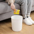 JiatuA Small Trash Can Plastic Wastebasket 1.5 Gallon Round Garbage Container Bin for Bathroom, Kitchen, Home Office, Dorm, Kids Room, White...
