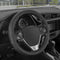 Motor Trend GripDrive Faux Black Leather Steering Wheel Cover for Car Truck Van SUV, Small 14 inch Size, Solid Black Stitched Car Steering Wheel C...