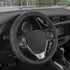 Motor Trend GripDrive Faux Black Leather Steering Wheel Cover for Car Truck Van SUV, Small 14 inch Size, Solid Black Stitched Car Steering Wheel C...