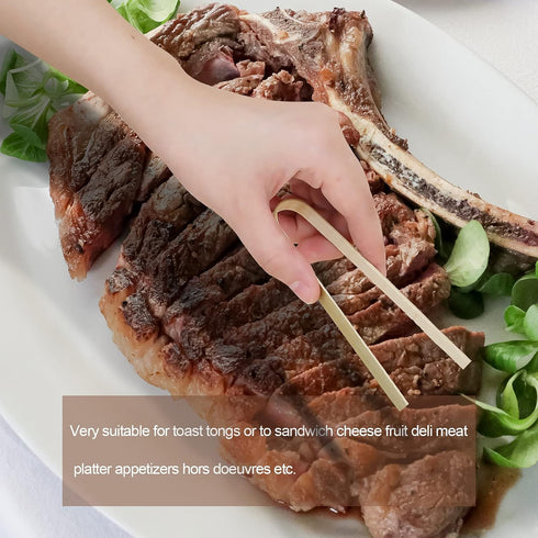 LUTER 20pcs 5.9inch Wooden Tongs, Disposable Cooking Utensils Mini Bamboo Tongs Natural Toast Tong for Cooking Picking up...