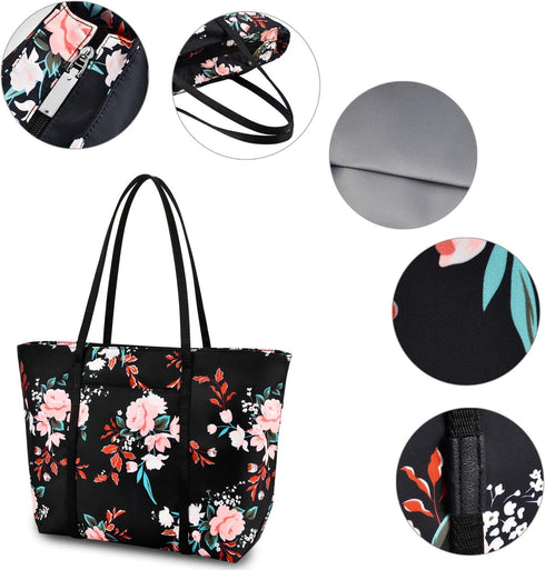 Chrysansmile Large Tote Bag for Women Work Nylon Shoulder Bags Waterproof Beach Bag Flower Womens Purses and Handbags...