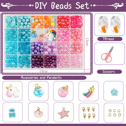WuikerDuo Children DIY Beads Kits, Jewellery Bracelet Necklaces String Making Kit, Bracelets Art Craft Kit for Girls Kids...