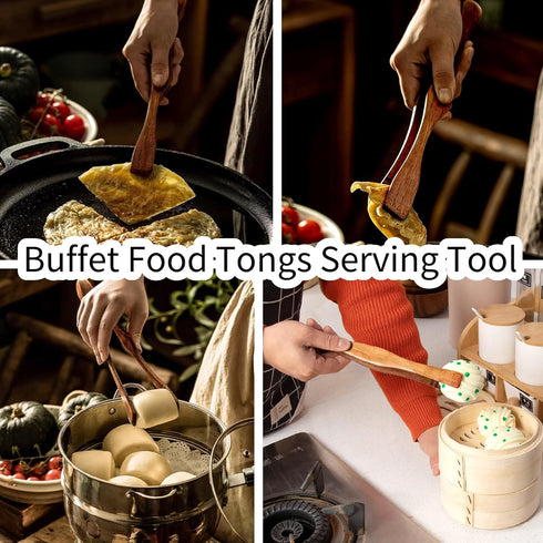 Wooden Tong, Vintage Wood Toaster Tongs BBQ Meat Clip Buffet Food Tongs Bread Steak Kitchen Clamp Serving Tool Kitchen Utensil For Cooking & Holdi...