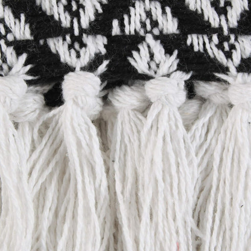 DII Arrowhead Woven Throw, 50x60 with 3" Fringe, Black, 1 Piece...