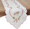 SARO LIFESTYLE 8532.I1569X Holiday Ornamental Collection Embroidered Christmas Table Runner, 15" x 69", Ivory...