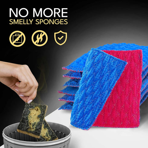 Durable Quilted Dish Cloth for Washing Dishes - Reusable Scouring Pad- Sponge Alternative for Non-Scratch Cleaning Sink Scrubber - for Dishes, Til...