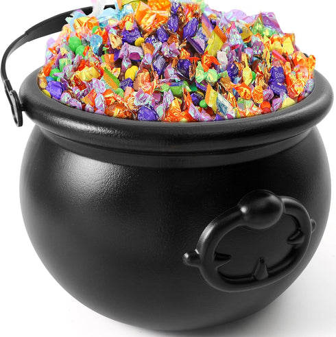 JOYIN Halloween Large Black Cauldron 7.5'', Halloween Witch Cauldron Pot, Candy Kettle, Pot and Bucket, Candy Cauldrons Holder for St. Patricks Pa...