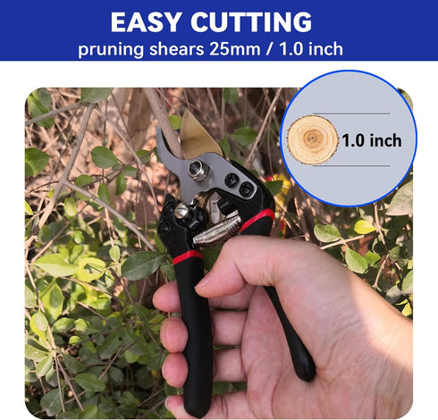Garden Pruning Shears, Hamind Heavy-Duty Garden Clippers, Garden Scissors, Tree Ttrimmers and Flower Shears, Multipurpose Garden Shears for Garden...