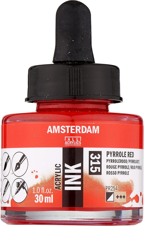 Amsterdam Acrylic Ink Bottle 30 ml Pyrrole red 315 (17203150)...