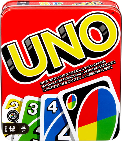 Mattel Games UNO Card Game for Family Night, Travel Game & Gift for Kids in a Collectible Storage Tin for 2-10 Players (Amazon Exclusive)...