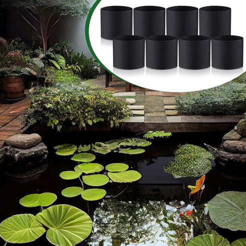 8 Pcs Plant Pots for Pond Plant Baskets Heavy Duty Fabric Pots Black Nonwoven Fabric Plant Pot Breathe Reusable Grow Pots for Pond, Garden, Aquati...
