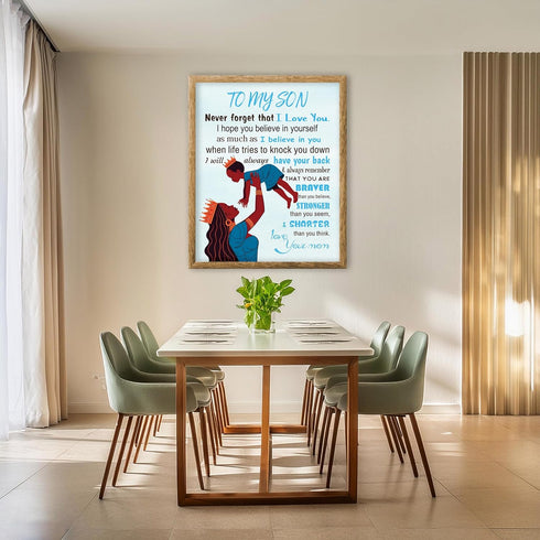 Posterizer 1 pcs-I Love You Print For My Son-Afro-American Art Collection-Kids Room Art-Gift for Daughter, Son, Kids-Decor for nursery toddlers ki...