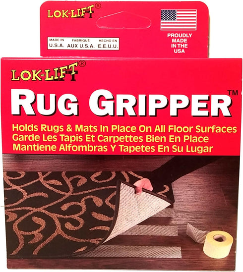 Lok Lift Rug Gripper Slip-Resistant Rug Tape for Rugs and Mats, 2.5-Inches by 25-Feet...
