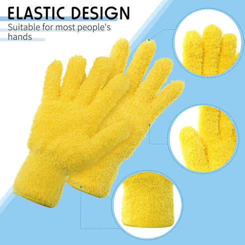 4 Pairs Microfiber Auto Dusting Cleaning Gloves Washable Cleaning Mittens for Kitchen House Cleaning Cars Trucks Mirrors Lamps Blinds Dusting Clea...