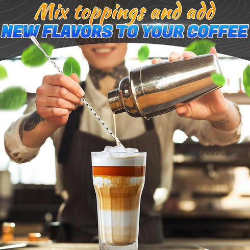 4 Pcs Bar Spoon Cocktail Stirrers – 12'' Long Spoons for Stirring | Stainless Steel with Polished Surface, Easy to Clean –Professional & Home Use,...