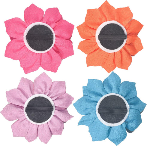 Dog Collar Flowers Attachement Cat Bow Tie Flora Accessories Set-Girl or Boy Pet Grooming OD 8cm 4pcs...