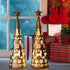 Juegoal 11.6 Inch Lighted Christmas Table Decorations with Star, Cone Shaped 10 LED Lights Battery Operated, Indoor Xmas Holiday Wedding Party Tab...