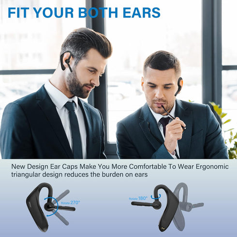 Bluetooth Headset,Dual Microphone Wireless Headset with USB Dongle for Computer, 45H Talking Time,USB-A Compatible to Connect to Your PC Mac - Wor...
