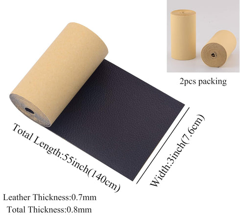 KJML DIY Leather Repair Patch Tape for Couches 2packs kit 3X55inch Self-Adhesive refinisher cuttable for Furniture Sofa Vinyl Car Seats Couch Chai...