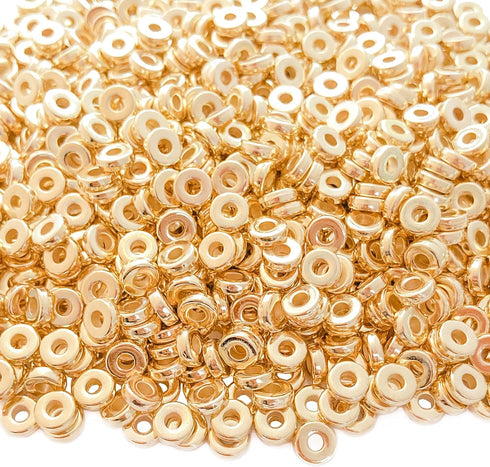 1200pcs 6mm Flat Disc Spacer Beads Round CCB Rondelle Beads Spacers for Bracelet Necklace Jewelry DIY Crafts Making (Gold)...