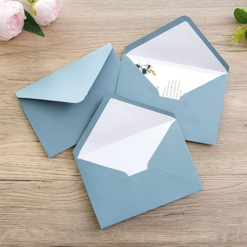 PONATIA 50PCS/Pack A4 Envelopes 4x6 Envelopes for Weddings Invitations, Birthday Party Cards, Gift cards Envelopesngs Invitation Cards, (Dusty Blu...