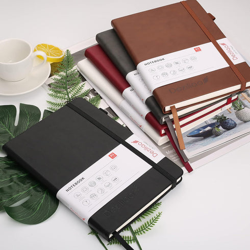 Deziliao Lined Journal Notebooks with Pen Loop, Hardcover Notebook Journal for Work, 100Gsm Premium Thick Paper with Inner Pocket, Medium 5.7"x8.4...